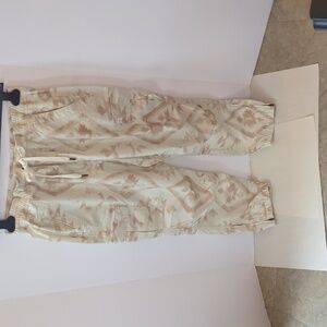 Polo by Ralph Lauren Beige Patterned Joggers. Woman's Size M. Baggy. Cotton.